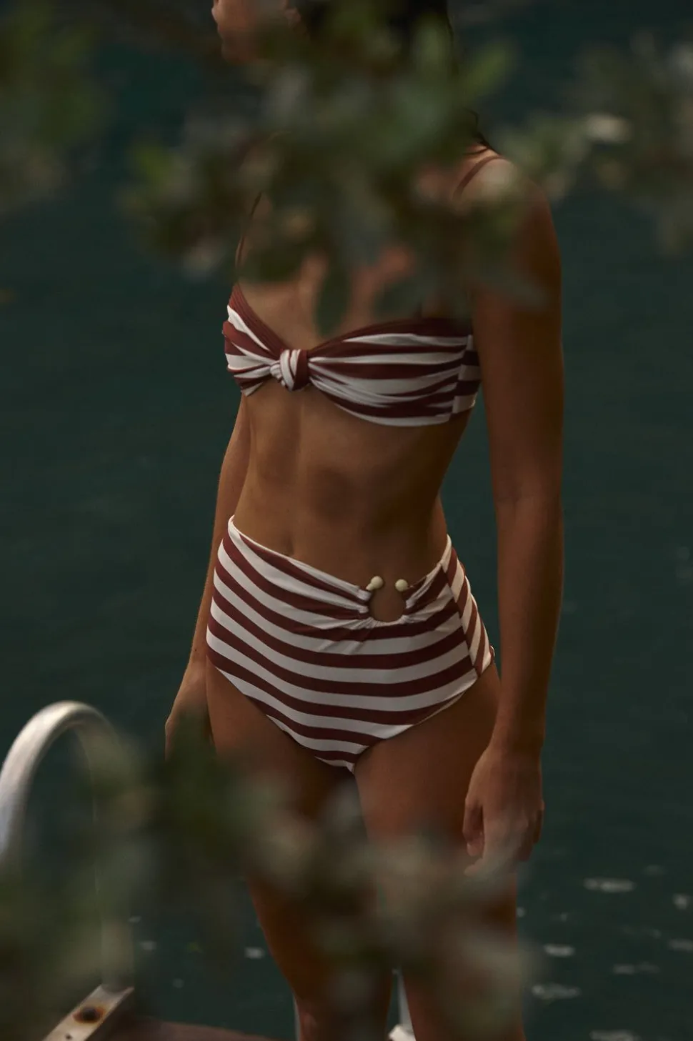 Barbasco Bikini Bottom In Ecru & Marsala