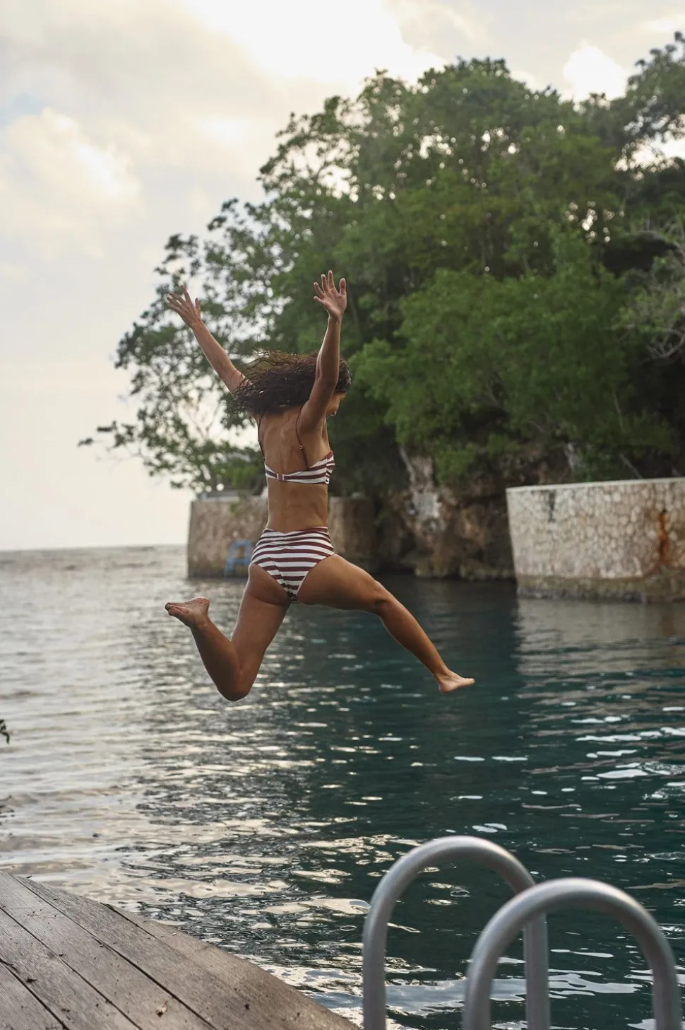 Barbasco Bikini Bottom In Ecru & Marsala