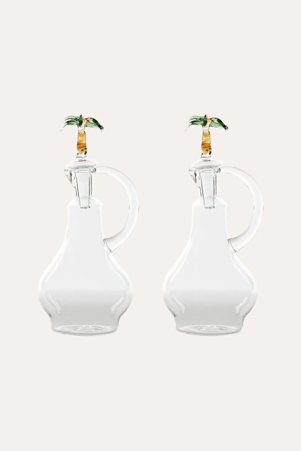 Cano Cristales Vinegar Cruet In Green Set Of 2