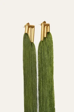 Color Ways Earrings In Olive
