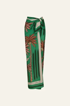 De Palmeras Maxi Shawl In Green