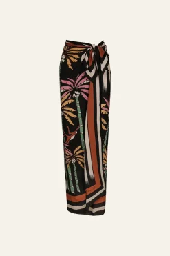 De Palmeras Maxi Shawl In Black