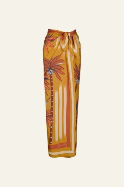 De Palmeras Maxi Shawl In Yellow