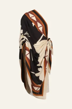 Elongo Florals Shawl In Black