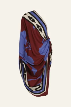 Elongo Florals Shawl In Indigo