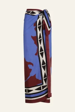 Elongo Florals Shawl In Indigo