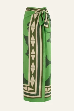 Elongo Florals Shawl In Jade