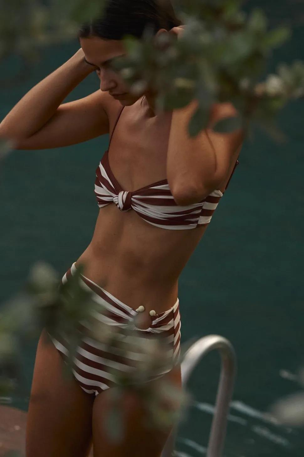 Healing Tools Bikini Top In Ecru & Marsala
