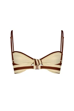 Healing Tools Bikini Top In Ecru & Marsala