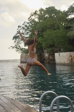 Healing Tools Bikini Top In Ecru & Marsala