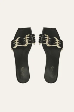 Hidden Messages Flats In Black & Ecru