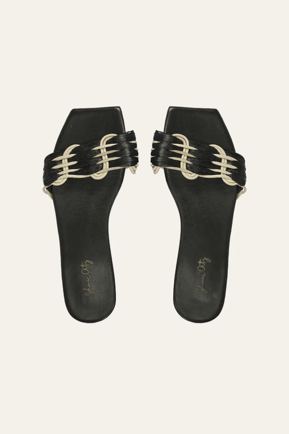 Hidden Messages Flats In Black & Ecru