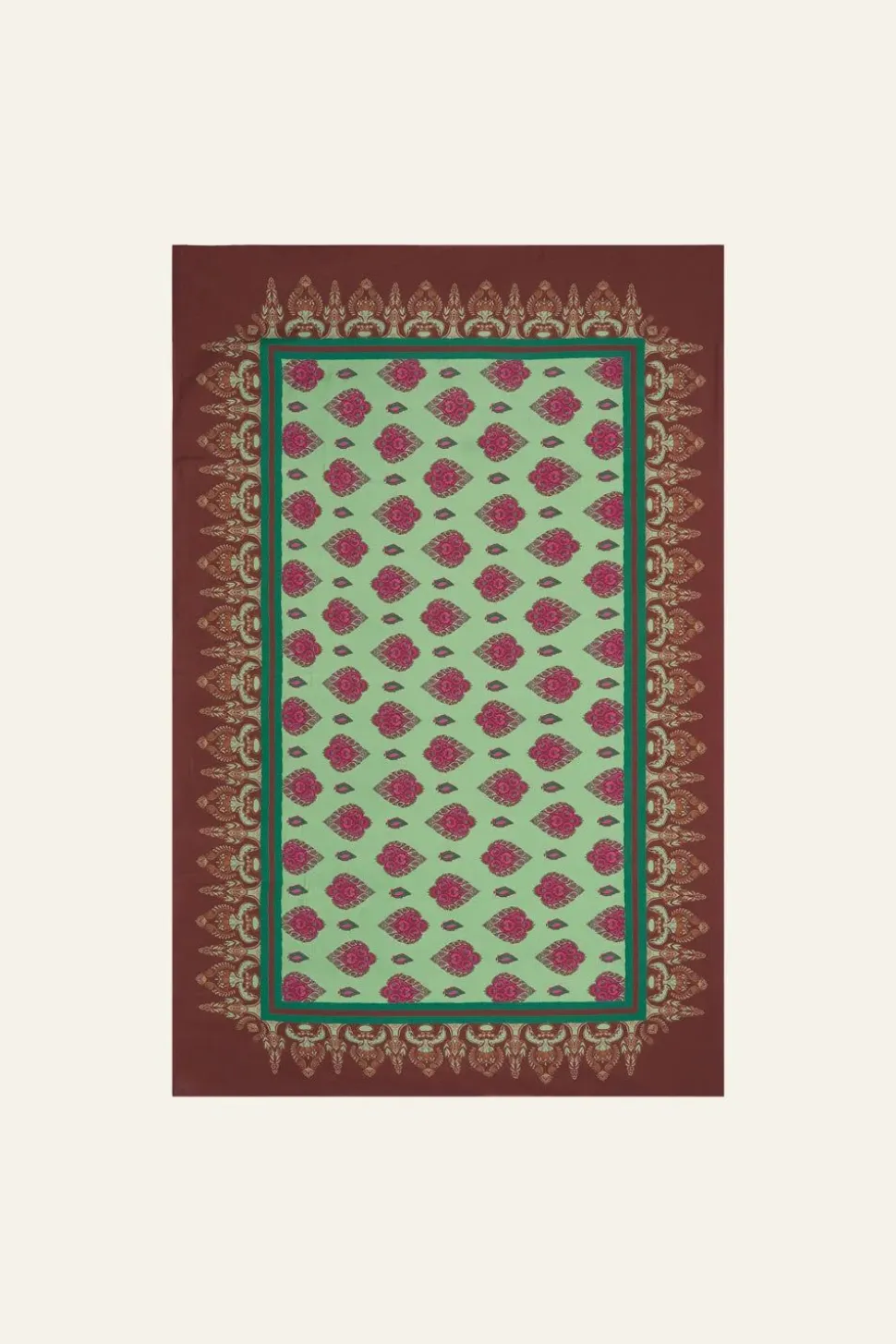 India Chintz Shawl In Green