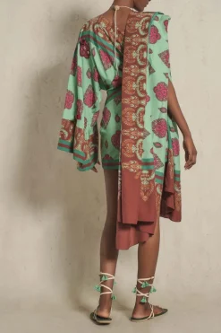 India Chintz Shawl In Green