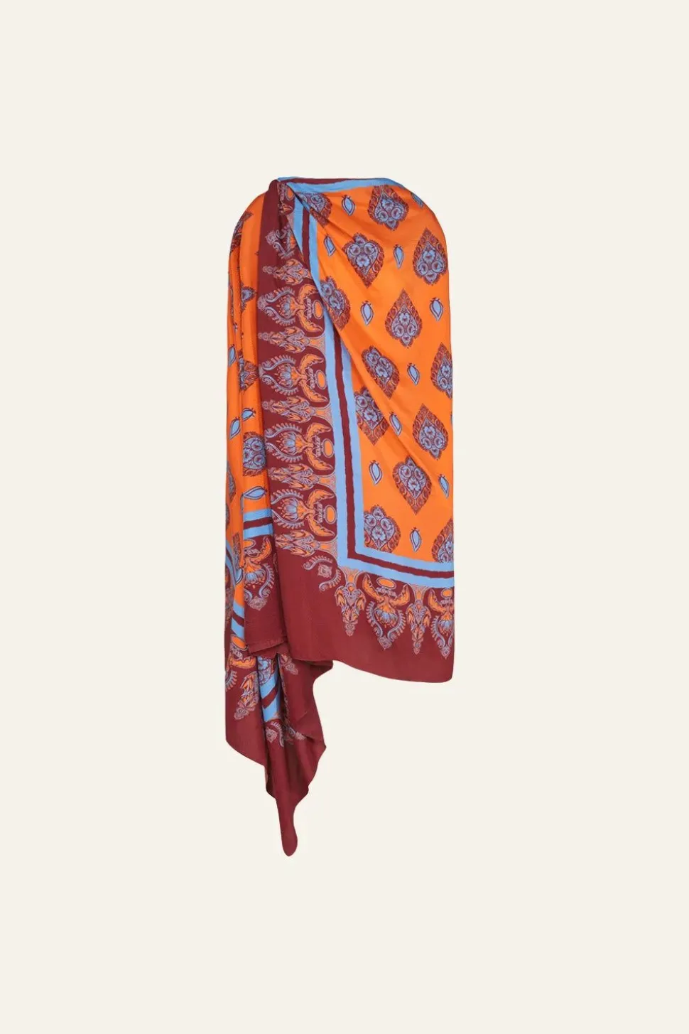 India Chintz Shawl In Orange