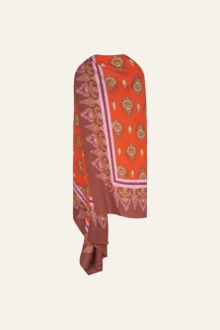 India Chintz Shawl In Red
