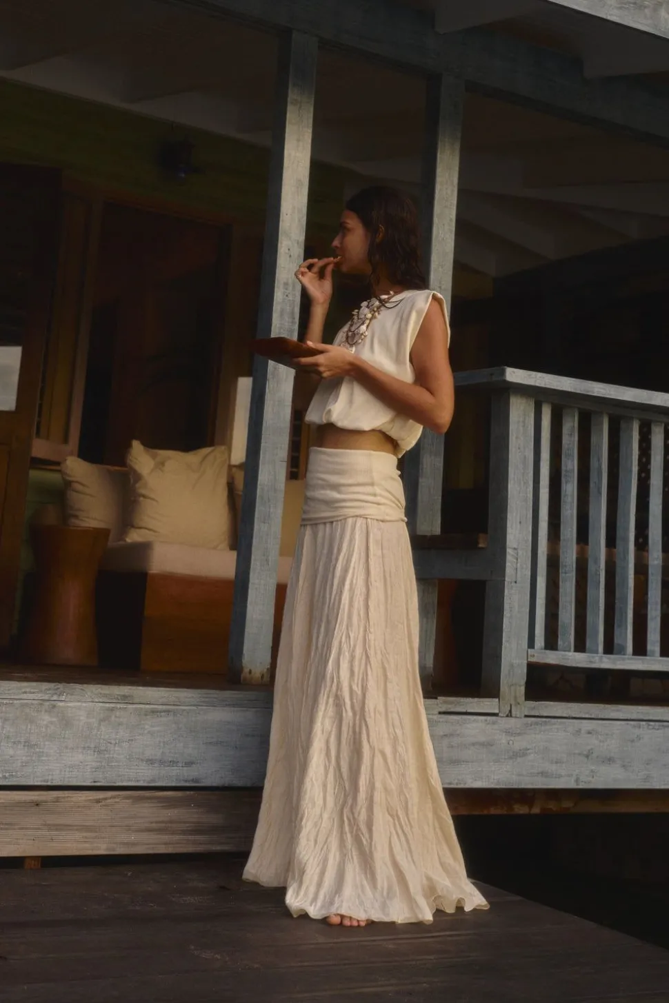 Light And Sound Skirt In Ecru