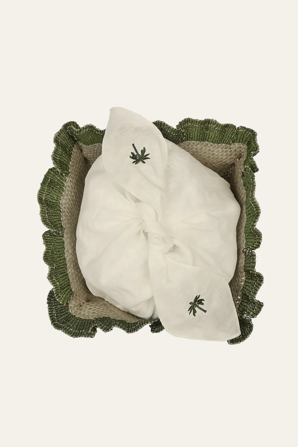 Mushroom Mandala Mini Bread Basket In Green Set Of 4