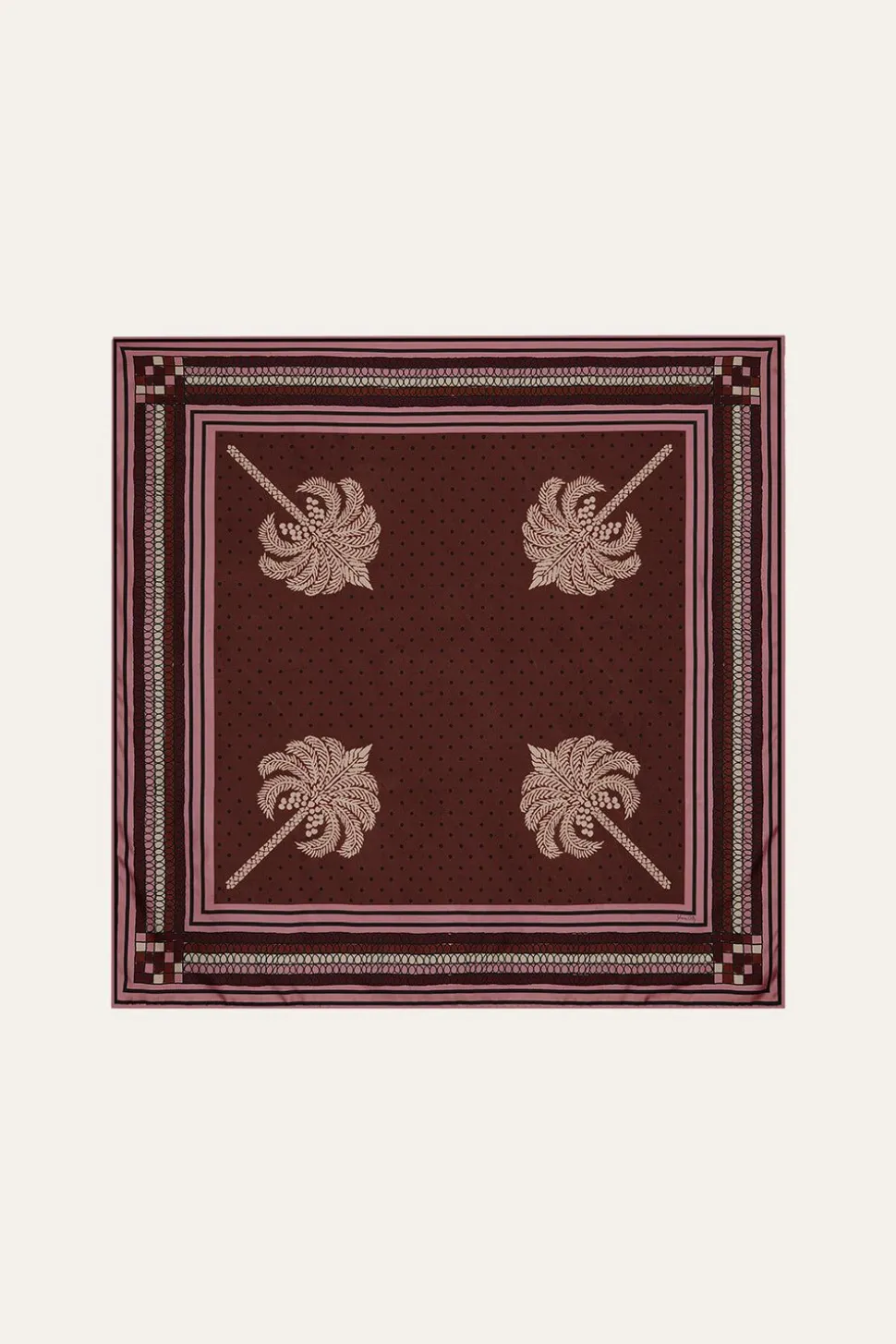 Palmas Canas Mini Scarf In Terracotta