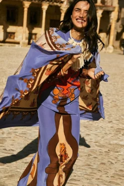 Palms Shawl In Lavanda