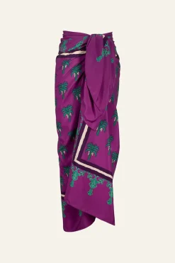 Palms Shawl In Purple