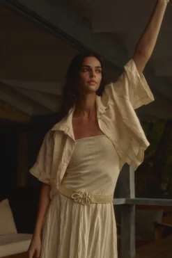 Rhythmic Ripple Belt In Ecru