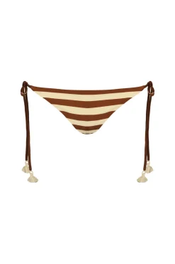 Riverside Bikini Bottom In Ecru & Marsala
