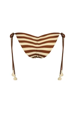 Riverside Bikini Bottom In Ecru & Marsala