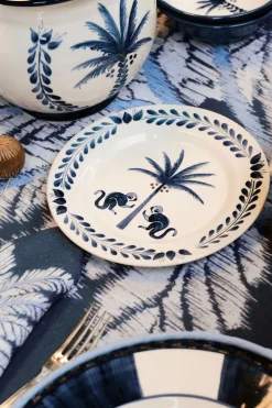 Saimiri Dessert Plate In Blue Set Of 2