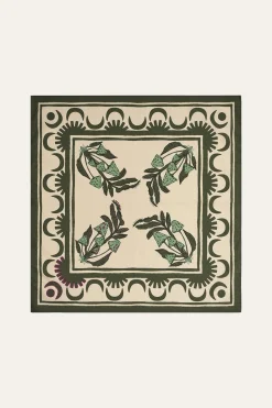 Secret Life Of Funghi Cloth Napkins In Green Set Of 4