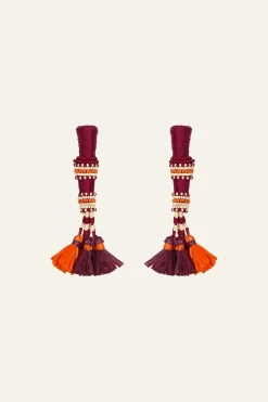 Swahili Earrings In Wine