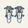 Welcome To The Jungle Earrings In Indigo