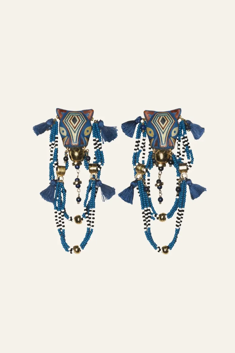 Welcome To The Jungle Earrings In Indigo